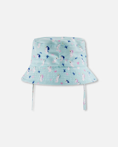 Beach Hat Blue Seahorse Print - H30OGC_3H150