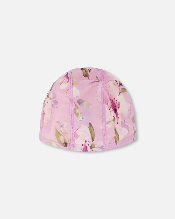 Swim Cap Purple Flower Print - H30OGH_3H143