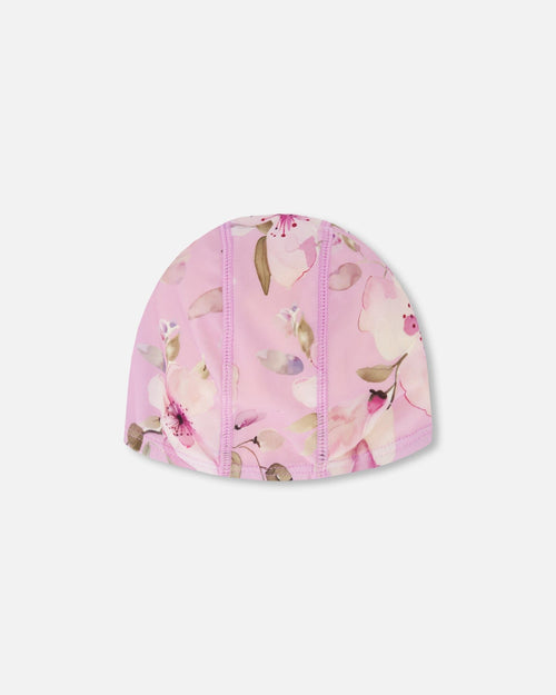 Swim Cap Purple Flower Print - H30OGH_3H143