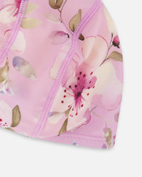 Swim Cap Purple Flower Print - H30OGH_3H143