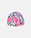 Swim Cap Blue Floral And Leopard Print - H30OGH_3H155