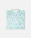 Hooded Beach Towel Blue Seahorse Print - H30OP_3H150