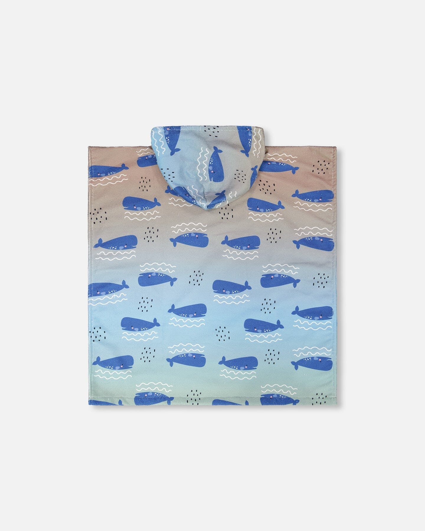 Hooded Beach Towel Blue Whale Print - H30OP_3H156