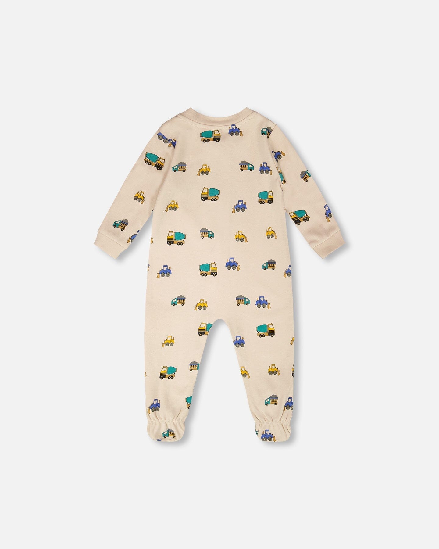Organic Cotton Baby One-Piece Pyjama Beige Truck Print - H30PA40US_3H088