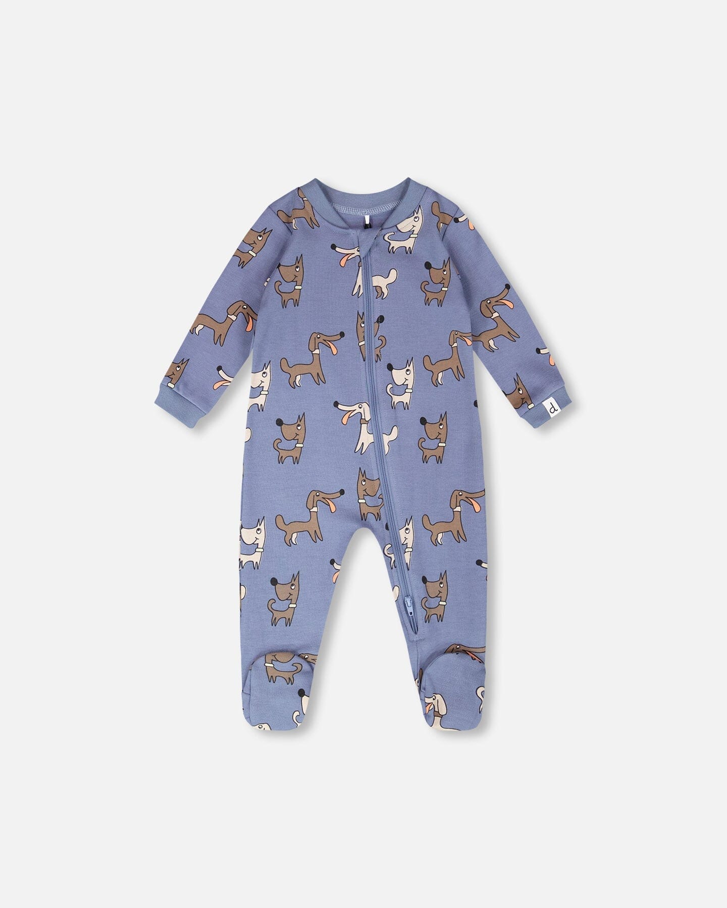 Organic Cotton Baby One-Piece Pyjama Blue Dog Print - H30PA40US_3H091
