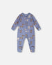Organic Cotton Baby One-Piece Pyjama Blue Dog Print - H30PA40US_3H091