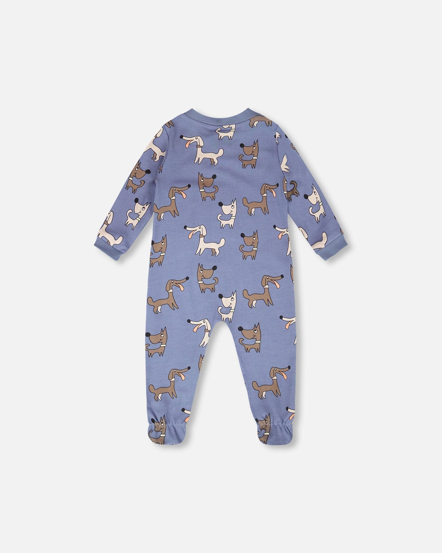 Organic Cotton Baby One-Piece Pyjama Blue Dog Print - H30PA40US_3H091