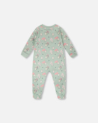 Organic Cotton Baby One-Piece Pyjama Blue Kitten Print - H30PA40US_3H093