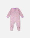 Organic Cotton Baby One-Piece Pyjama Purple Animal Print - H30PA40US_3H097