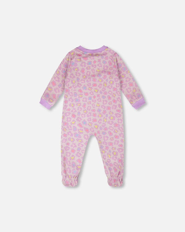 Organic Cotton Baby One-Piece Pyjama Purple Animal Print - H30PA40US_3H097