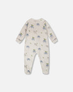 Organic Cotton Baby One-Piece Pyjama Grey Elephant Print - H30PA40_3H084