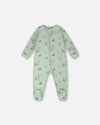 Organic Cotton Baby One-Piece Pyjama Green Koala Print - H30PA40_3H085