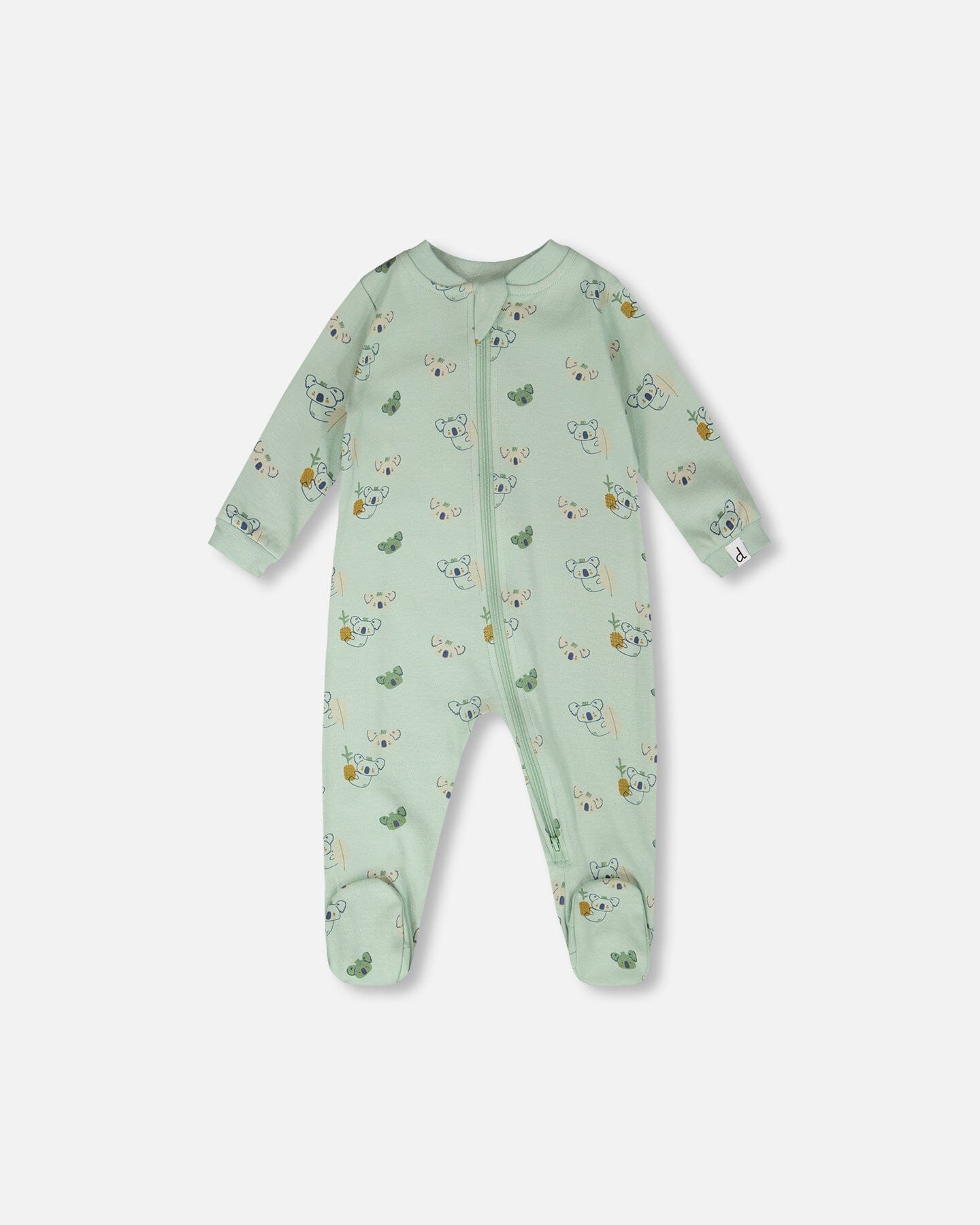Organic Cotton Baby One-Piece Pyjama Green Koala Print - H30PA40_3H085