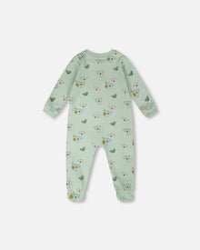 Organic Cotton Baby One-Piece Pyjama Green Koala Print - H30PA40_3H085