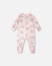 Organic Cotton Baby One-Piece Pyjama Pink Flower Print - H30PA40_3H092