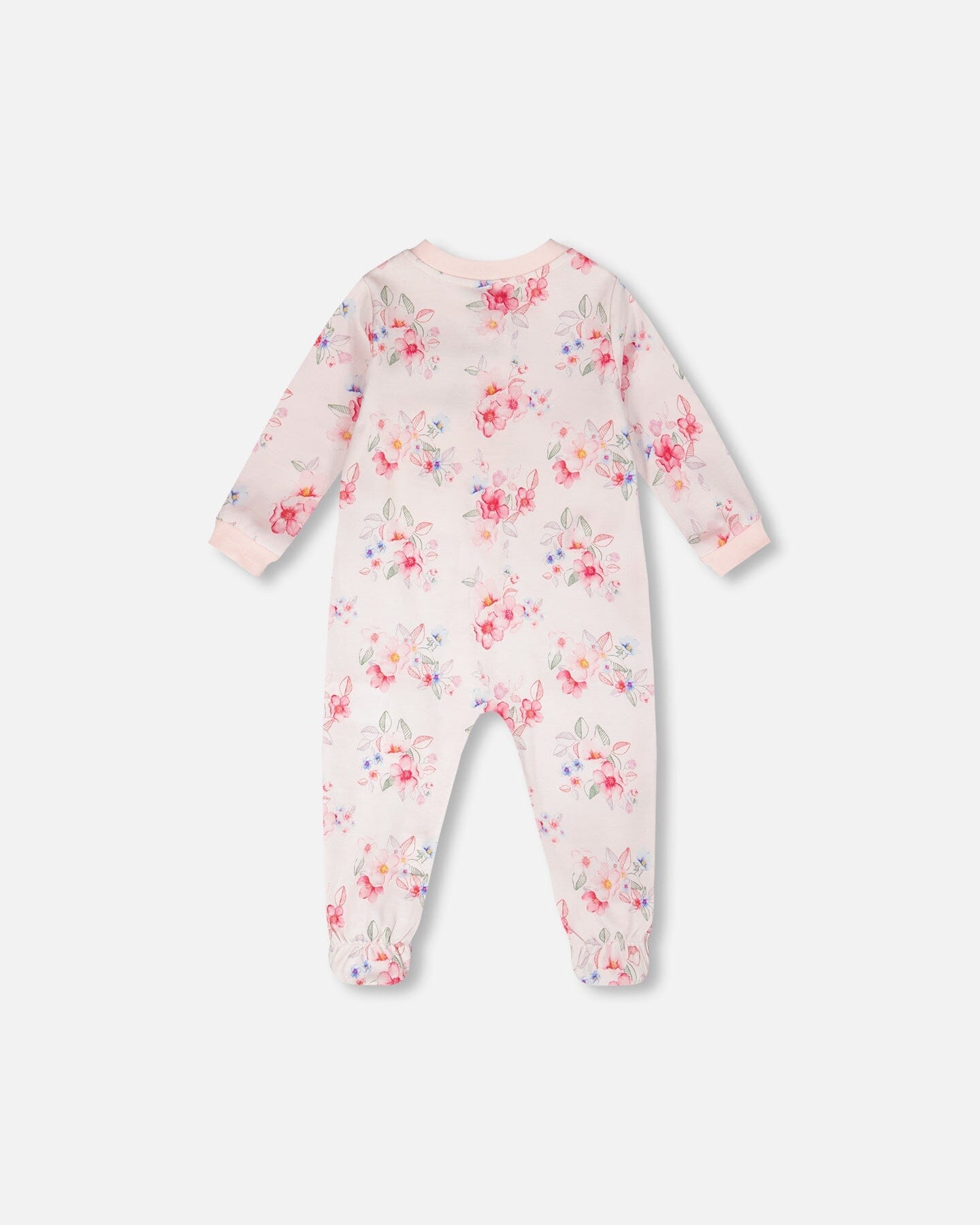 Organic Cotton Baby One-Piece Pyjama Pink Flower Print - H30PA40_3H092