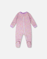 Organic Cotton Baby One-Piece Pyjama Purple Animal Print - H30PA40_3H097