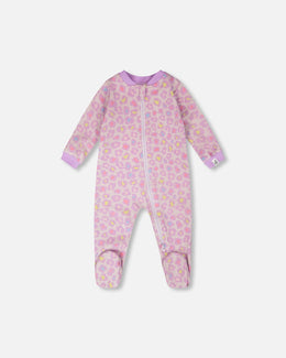 Organic Cotton Baby One-Piece Pyjama Purple Animal Print - H30PA40_3H097