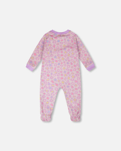 Organic Cotton Baby One-Piece Pyjama Purple Animal Print - H30PA40_3H097