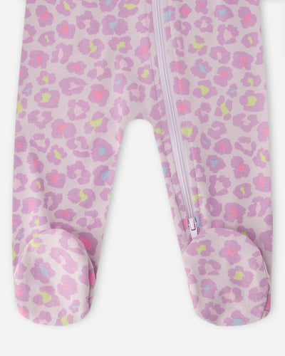 Organic Cotton Baby One-Piece Pyjama Purple Animal Print - H30PA40_3H097