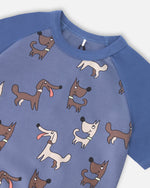 Organic Cotton Two-Piece Pyjama Set Blue Dog Print - H30PB10US_3H091