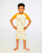 Organic Cotton Two-Piece Pyjama Set Grey Mix Baseball Print - H30PB10_3H090