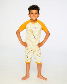 Organic Cotton Two-Piece Pyjama Set Grey Mix Baseball Print - H30PB10_3H090