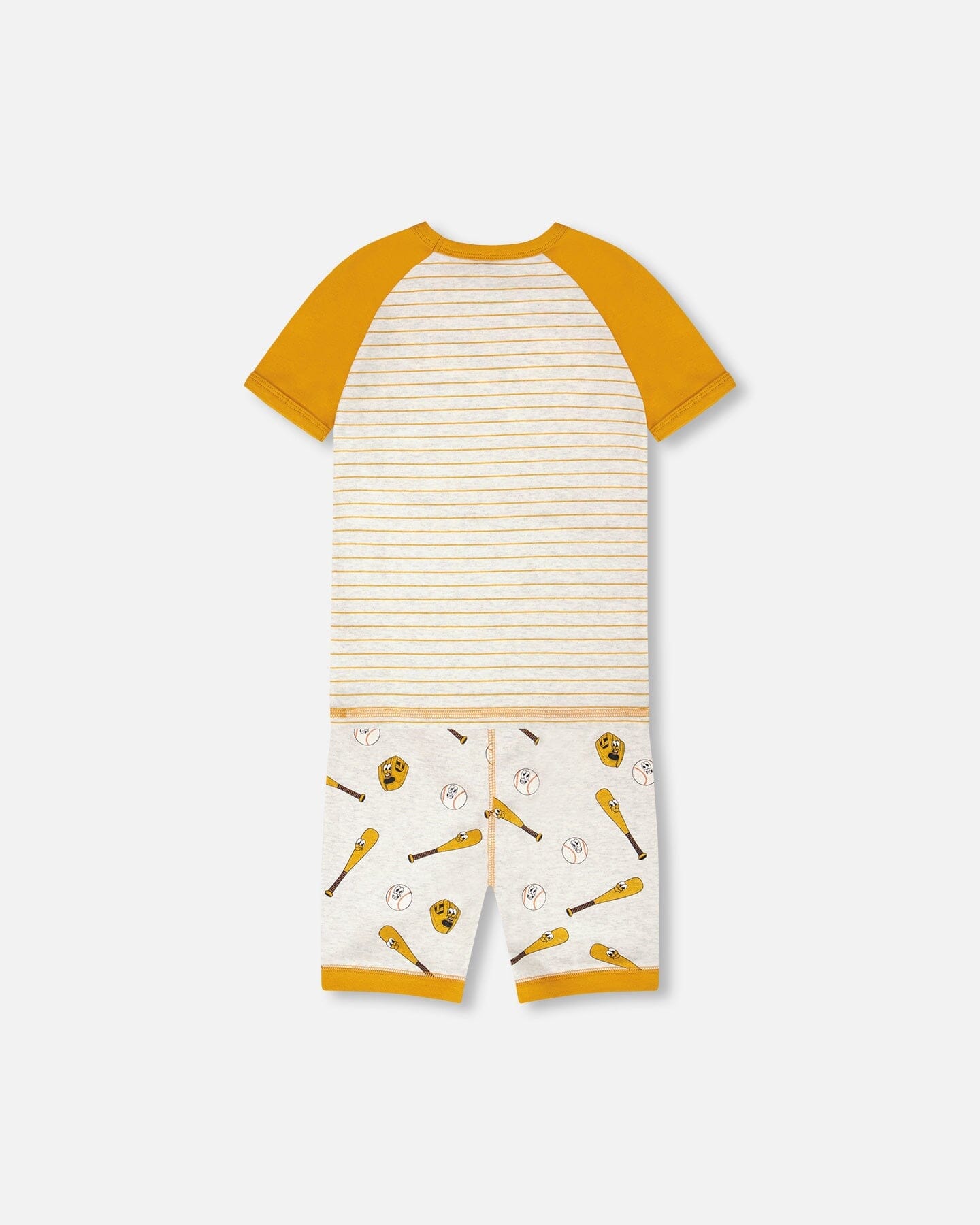 Organic Cotton Two-Piece Pyjama Set Grey Mix Baseball Print - H30PB10_3H090