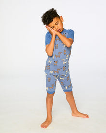 Organic Cotton Two-Piece Pyjama Set Blue Dog Print - H30PB10_3H091