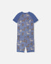 Organic Cotton Two-Piece Pyjama Set Blue Dog Print - H30PB10_3H091