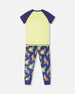 Organic Cotton Two-Piece Pyjama Set Blue Dino Print - H30PB11_3H087