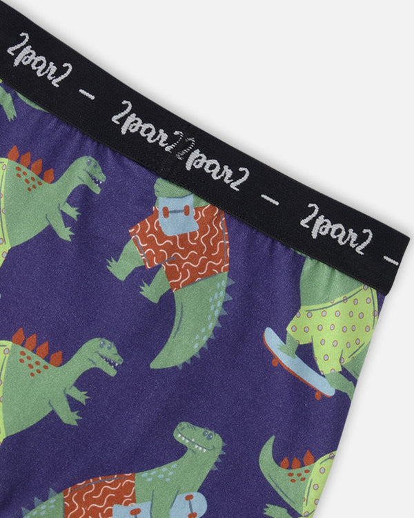 Organic Cotton Boxer Blue Dino Print - H30PB60_3H087