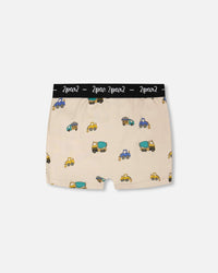Organic Cotton Boxer Beige Truck Print - H30PB60_3H088
