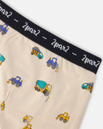 Organic Cotton Boxer Beige Truck Print - H30PB60_3H088