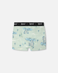 Organic Cotton Boxer Green Crocodile Print - H30PB60_3H089