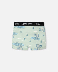 Organic Cotton Boxer Green Crocodile Print - H30PB60_3H089