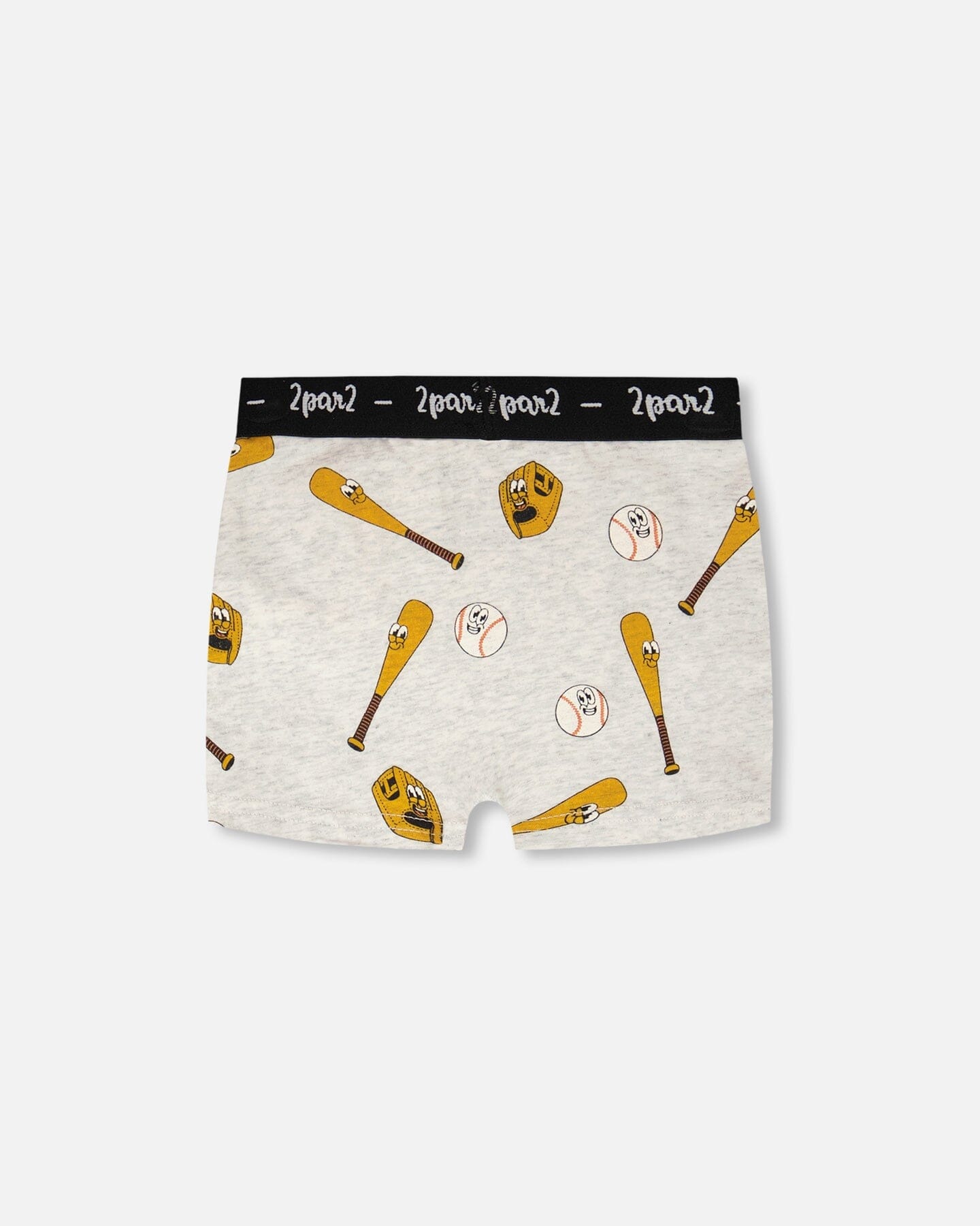 Organic Cotton Boxer Grey Mix Baseball Print - H30PB60_3H090