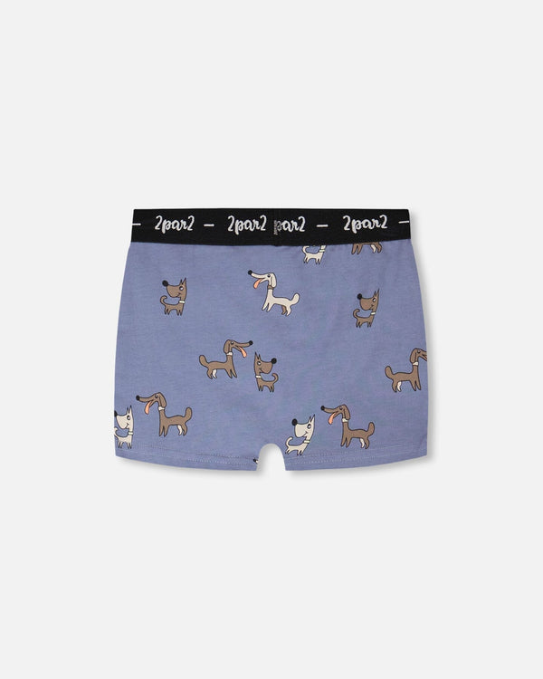 Organic Cotton Boxer Blue Dog Print - H30PB60_3H091