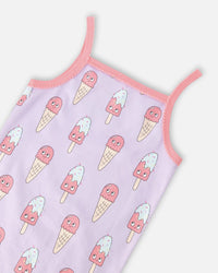 Organic Cotton Two-Piece Pyjama Set Lilac Printed Ice Creams - H30PG10US_3H099