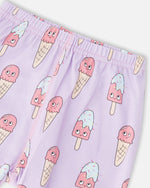 Organic Cotton Two-Piece Pyjama Set Lilac Printed Ice Creams - H30PG10US_3H099