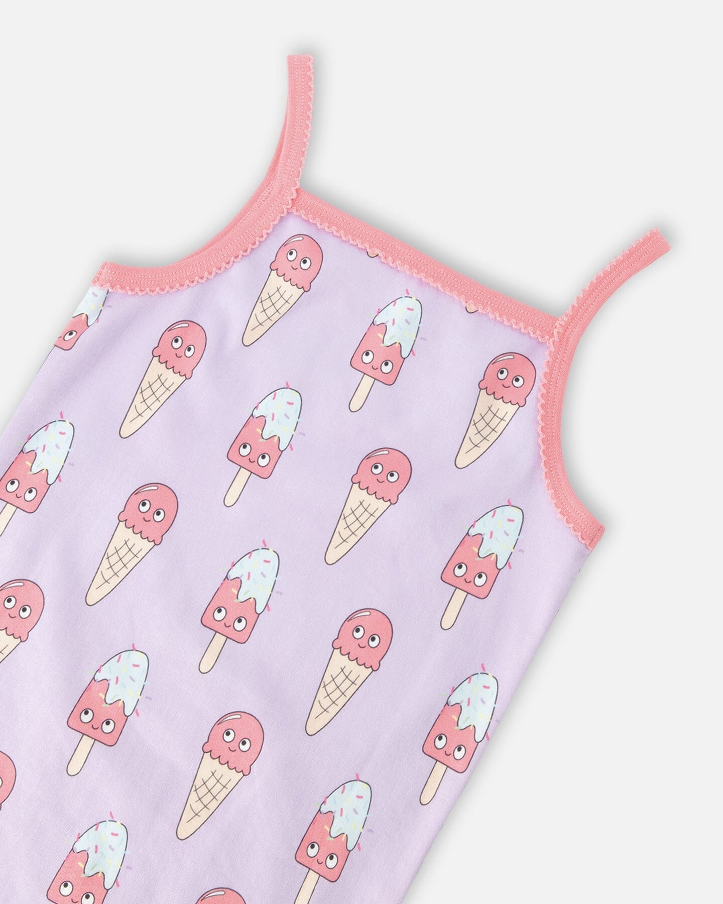 Organic Cotton Two-Piece Pyjama Set Lilac Printed Ice Creams - H30PG10_3H099