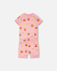 Organic Cotton Two-Piece Pyjama Set Pink Cupcake Print - H30PG11US_3H096