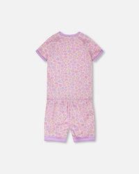 Organic Cotton Two-Piece Pyjama Set Purple Animal Print - H30PG11US_3H097