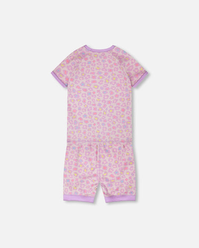 Organic Cotton Two-Piece Pyjama Set Purple Animal Print - H30PG11US_3H097