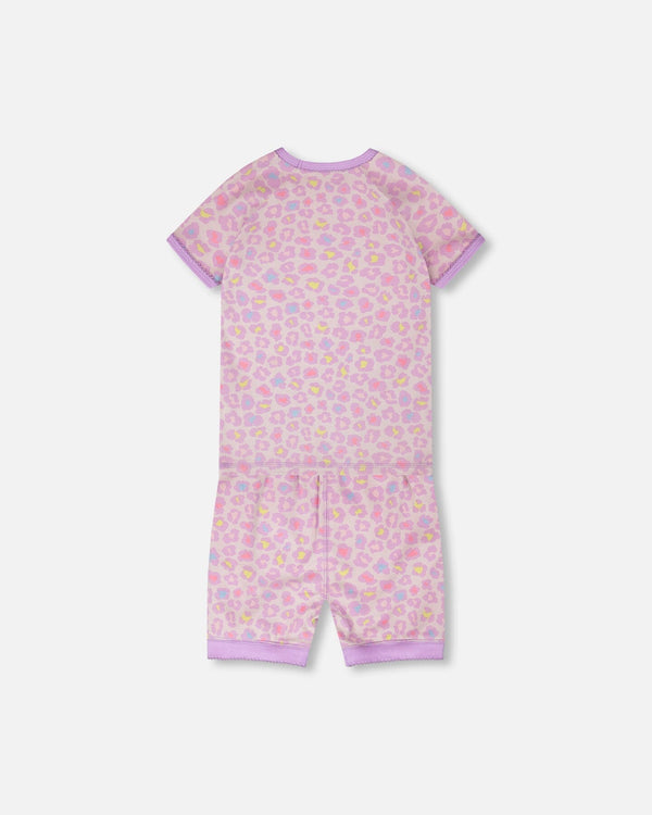 Organic Cotton Two-Piece Pyjama Set Purple Animal Print - H30PG11US_3H097