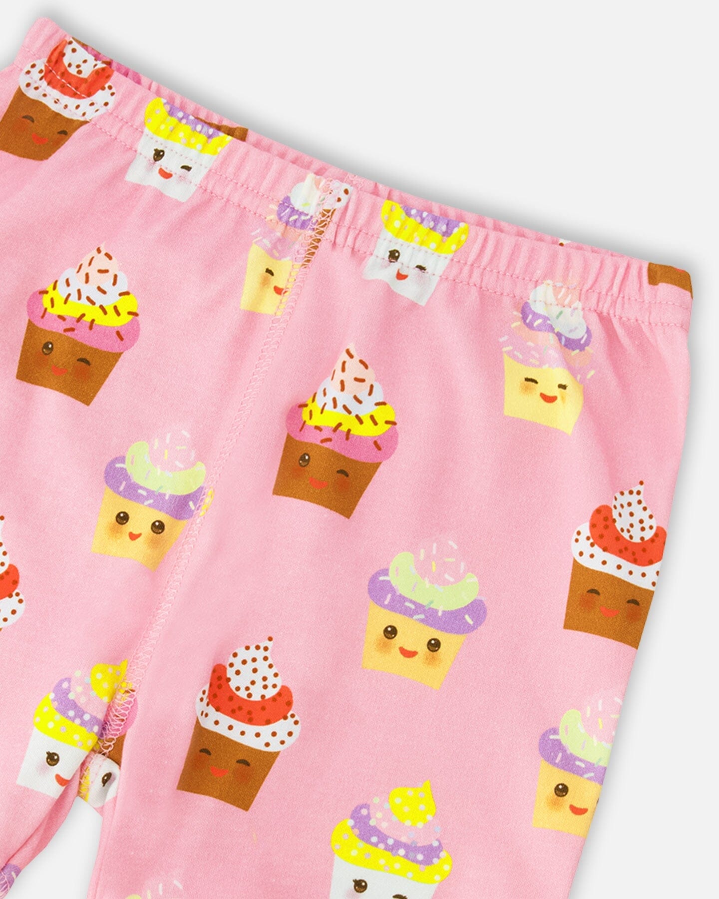 Organic Cotton Two-Piece Pyjama Set Pink Cupcake Print - H30PG11_3H096