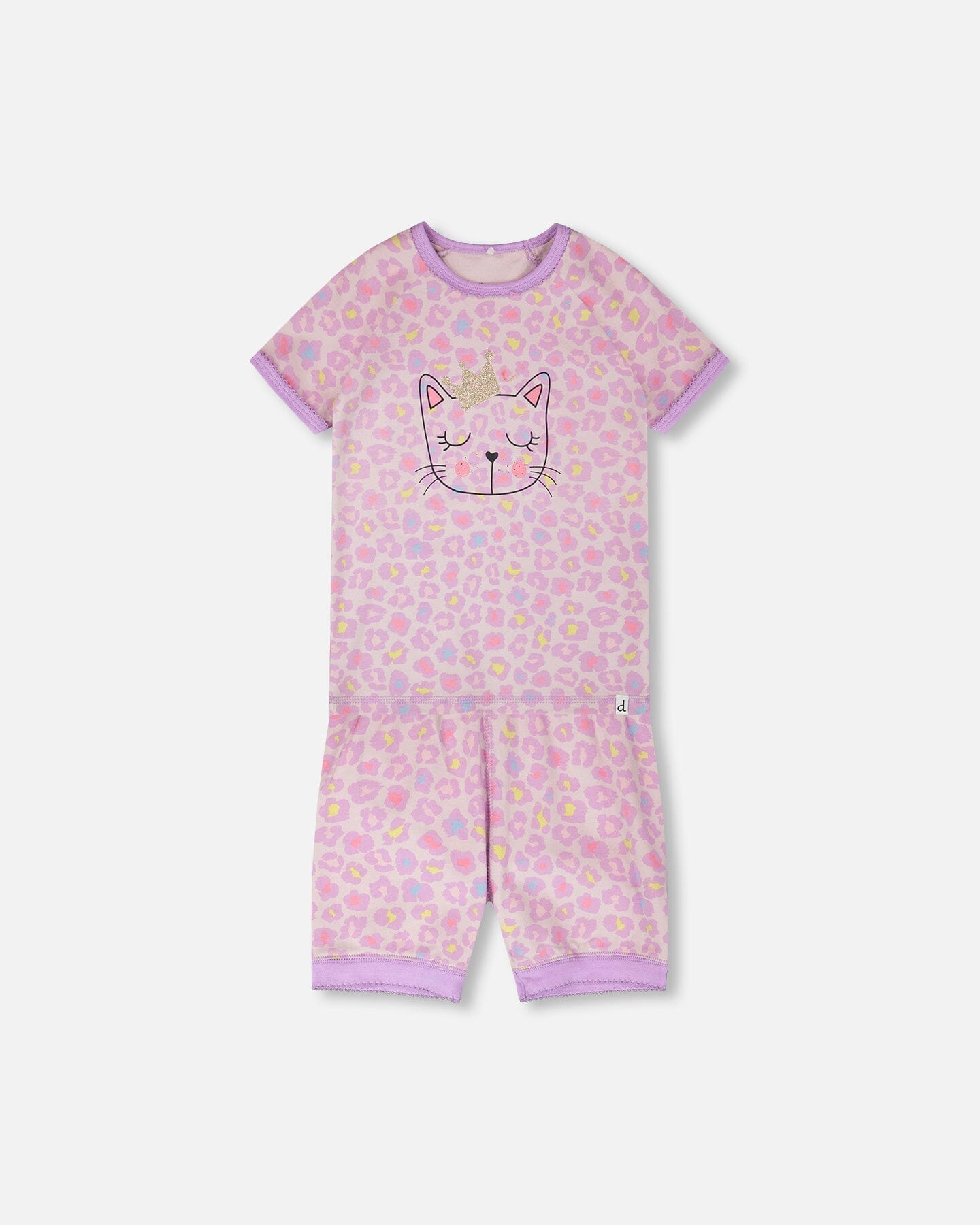 Organic Cotton Two-Piece Pyjama Set Purple Animal Print - H30PG11_3H097