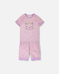 Organic Cotton Two-Piece Pyjama Set Purple Animal Print - H30PG11_3H097