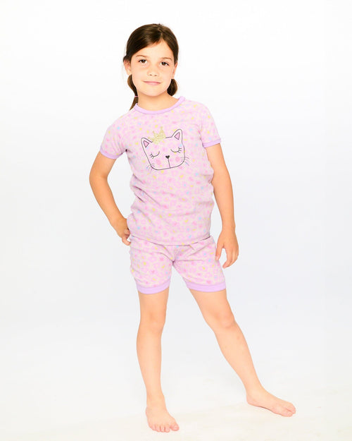 Organic Cotton Two-Piece Pyjama Set Purple Animal Print - H30PG11_3H097