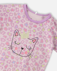 Organic Cotton Two-Piece Pyjama Set Purple Animal Print - H30PG11_3H097